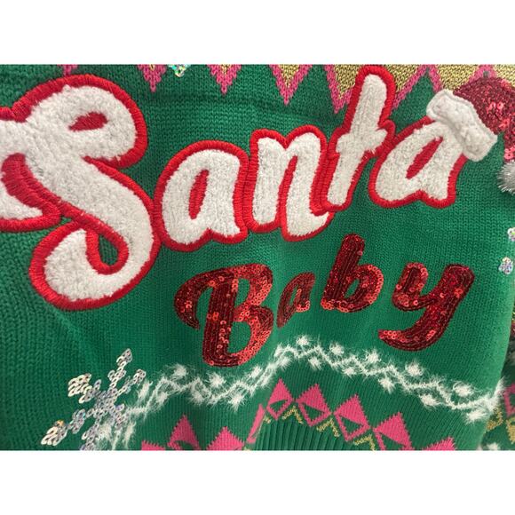 Ugly Christmas Sweater Santa Baby Days Size XL - Picture 4 of 5